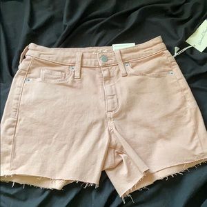 Rose colored high rise shorts